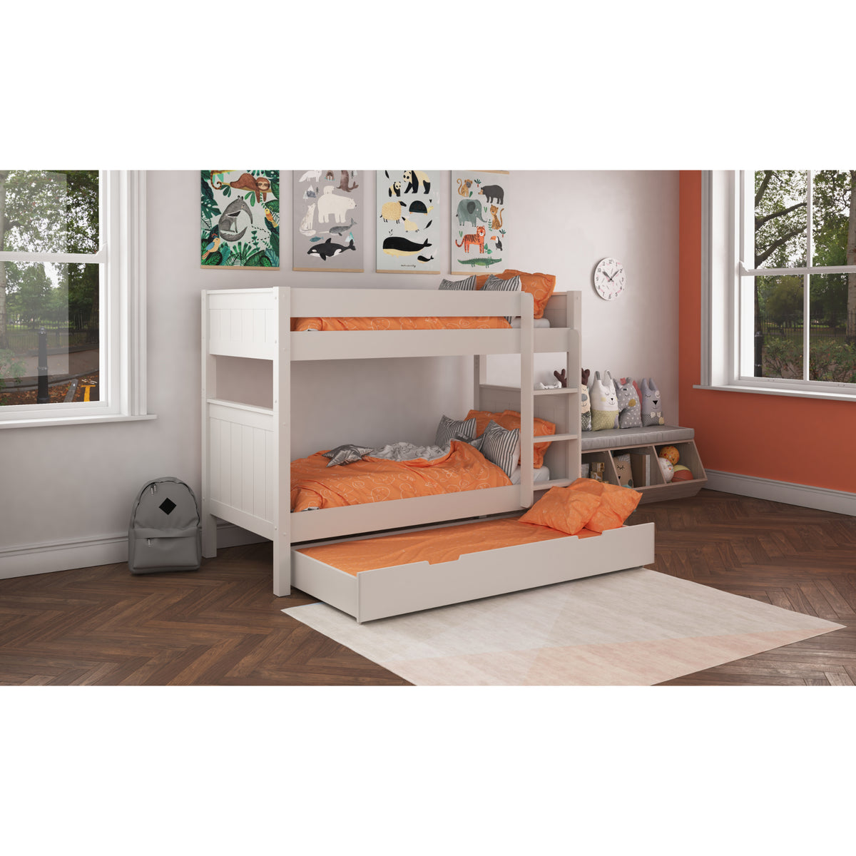 Stompa Classic Separating Bunk Bed with Trundle Drawer & Trundle Mattr ...