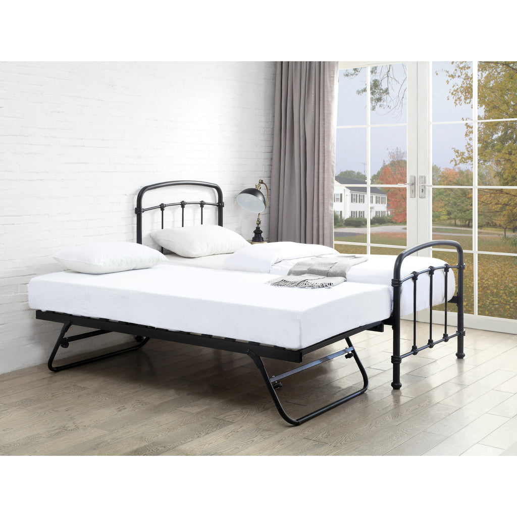 Mostyn Guest Bed with Underbed, black, bed erected