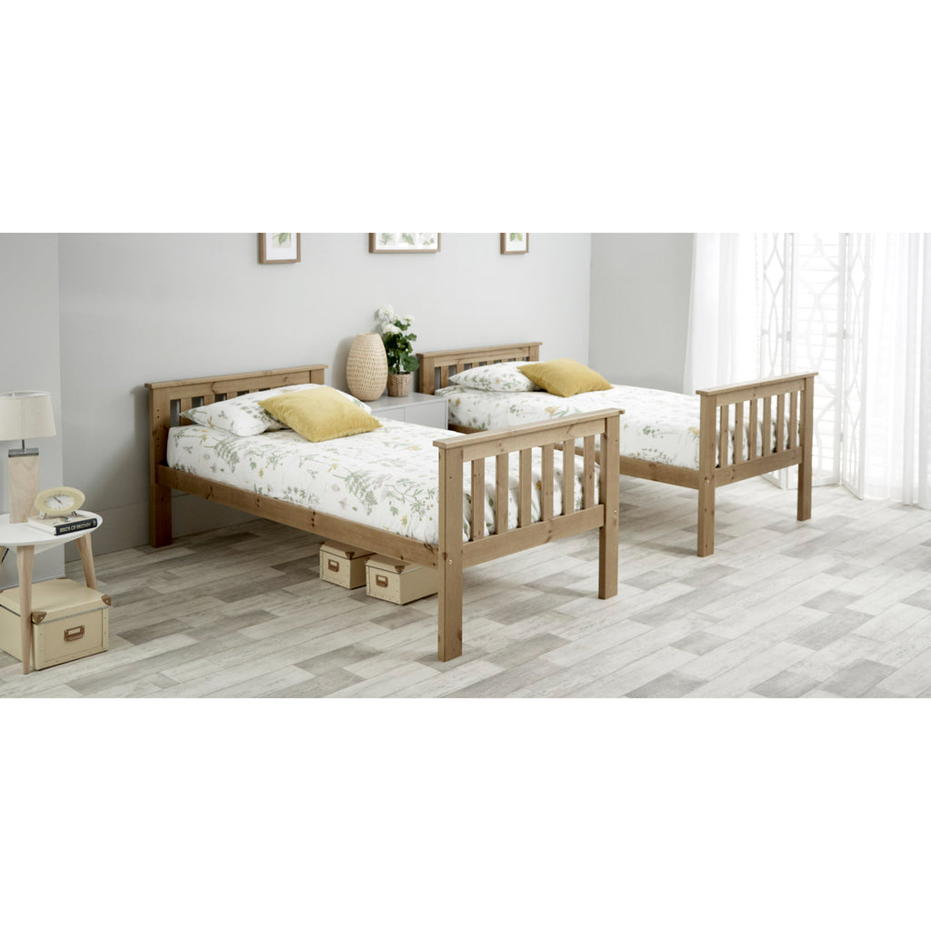 Carra Pine Bunk Bed natural pine, bunks separated in two 